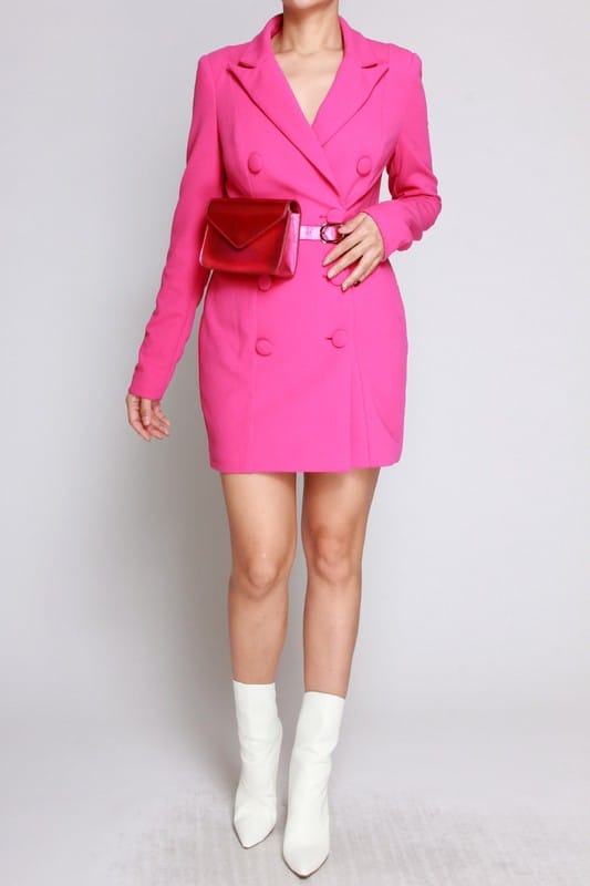 Ciara Hot Pink Blazer Dress