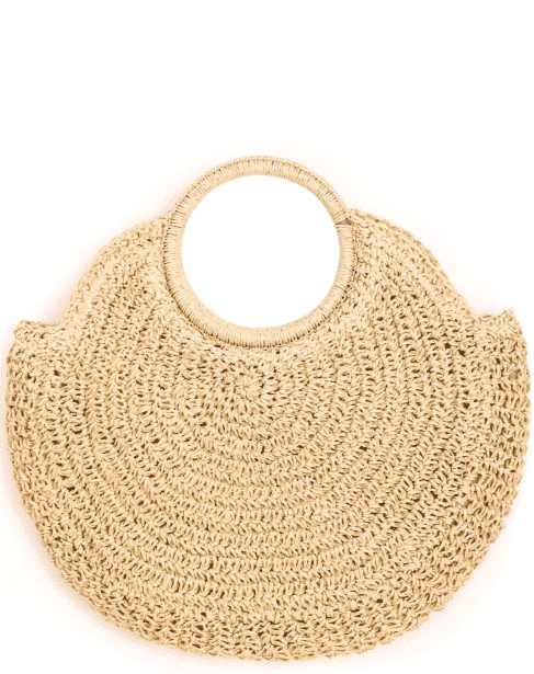 Olivia circular Raffia Bag For Fall Winter Spring Summer