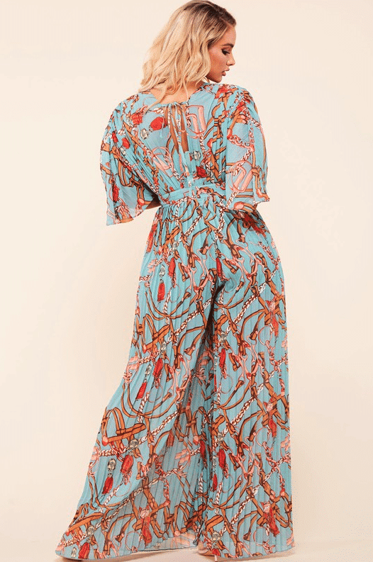 Pam Belted Print Jumpsuit