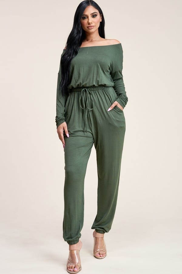 Nina Slouchy Long Sleeve Jumpsuit With Pockets