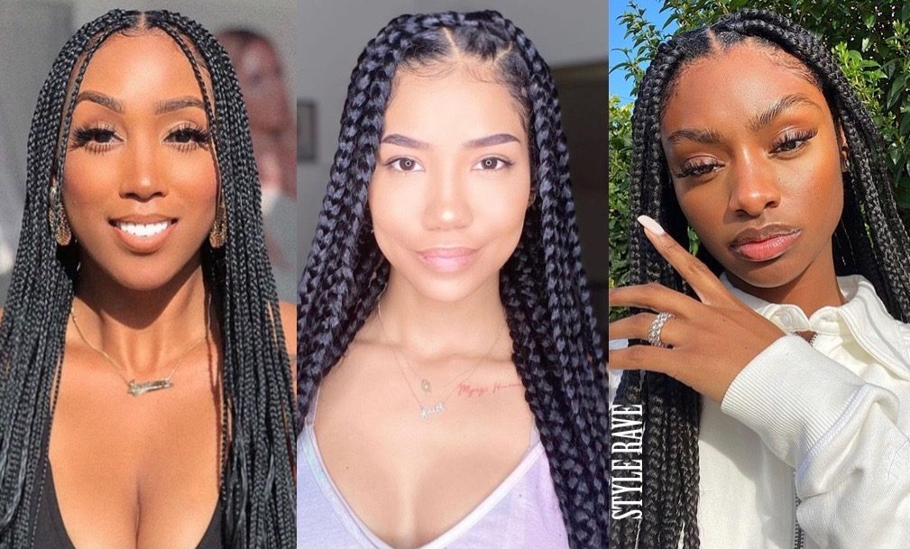 jumbo knotless box braids protective hairstyle black women 2020 style rave