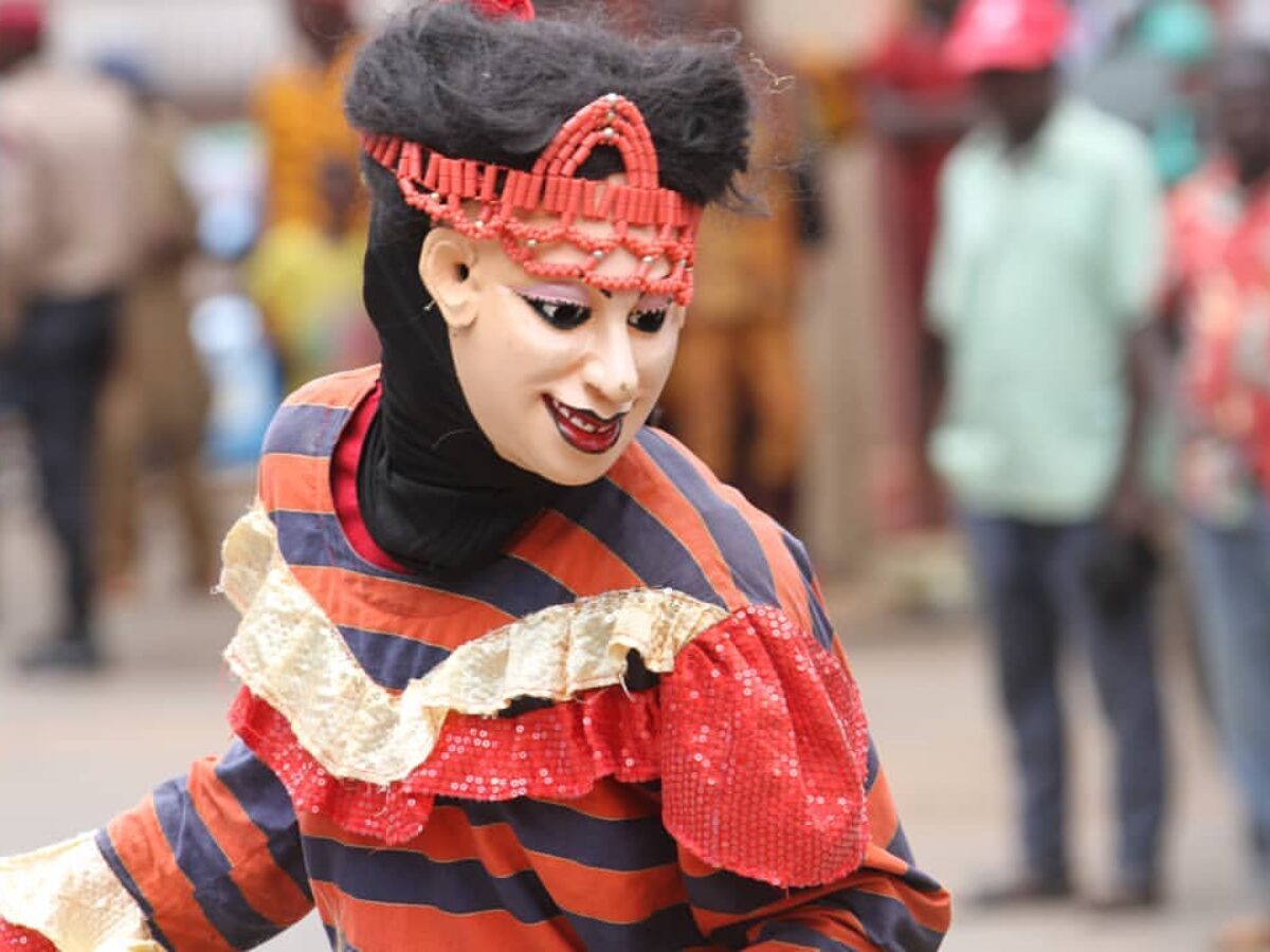 photo of adamma masquerade from igbo enugu tribe