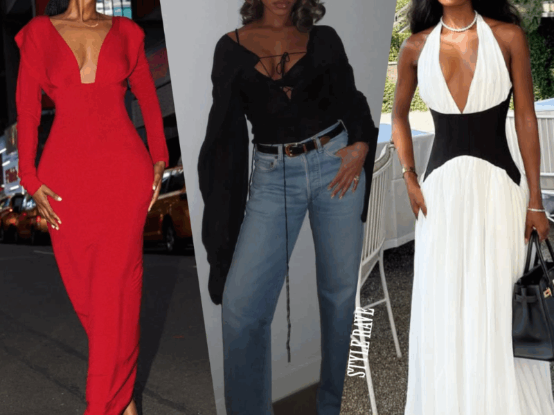 plunging-neckline-outfits-styling-style-rave