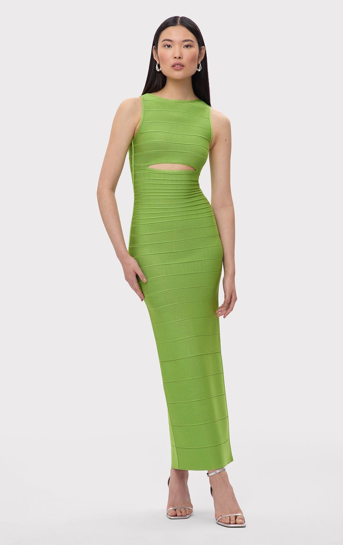 slim fit dress slacks Neon Green Isabella Bandage Mini Dress main image 1