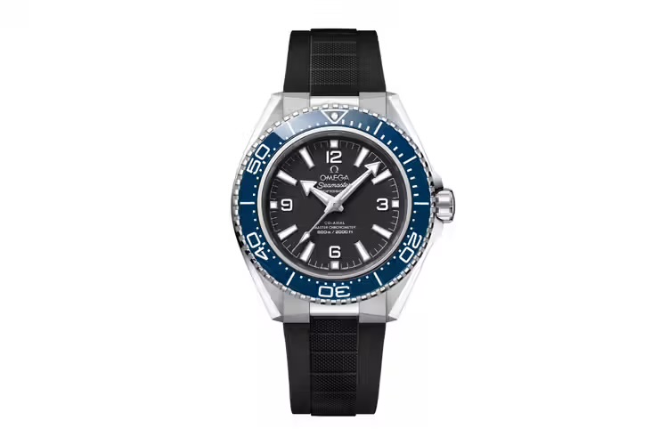 Omega Seamaster Planet Ocean with blue accents and updated fourth generation design.