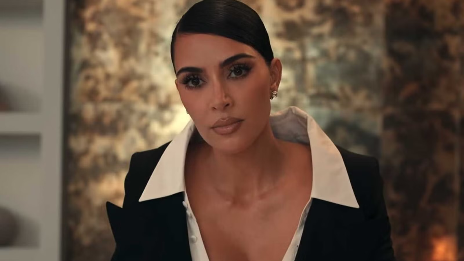 Kim Kardashian as Allura Grant in a scene from Hulu’s ‘All’s Fair’