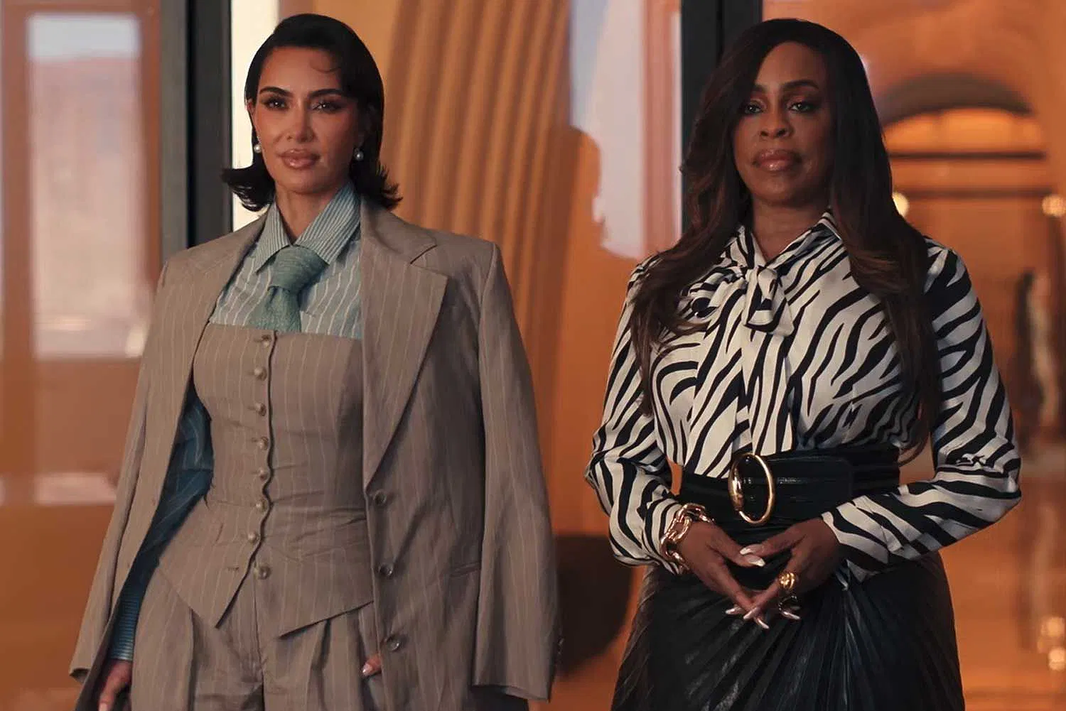 Kim Kardashian and Niecy Nash-Betts in character as divorce attorneys in ‘All’s Fair’