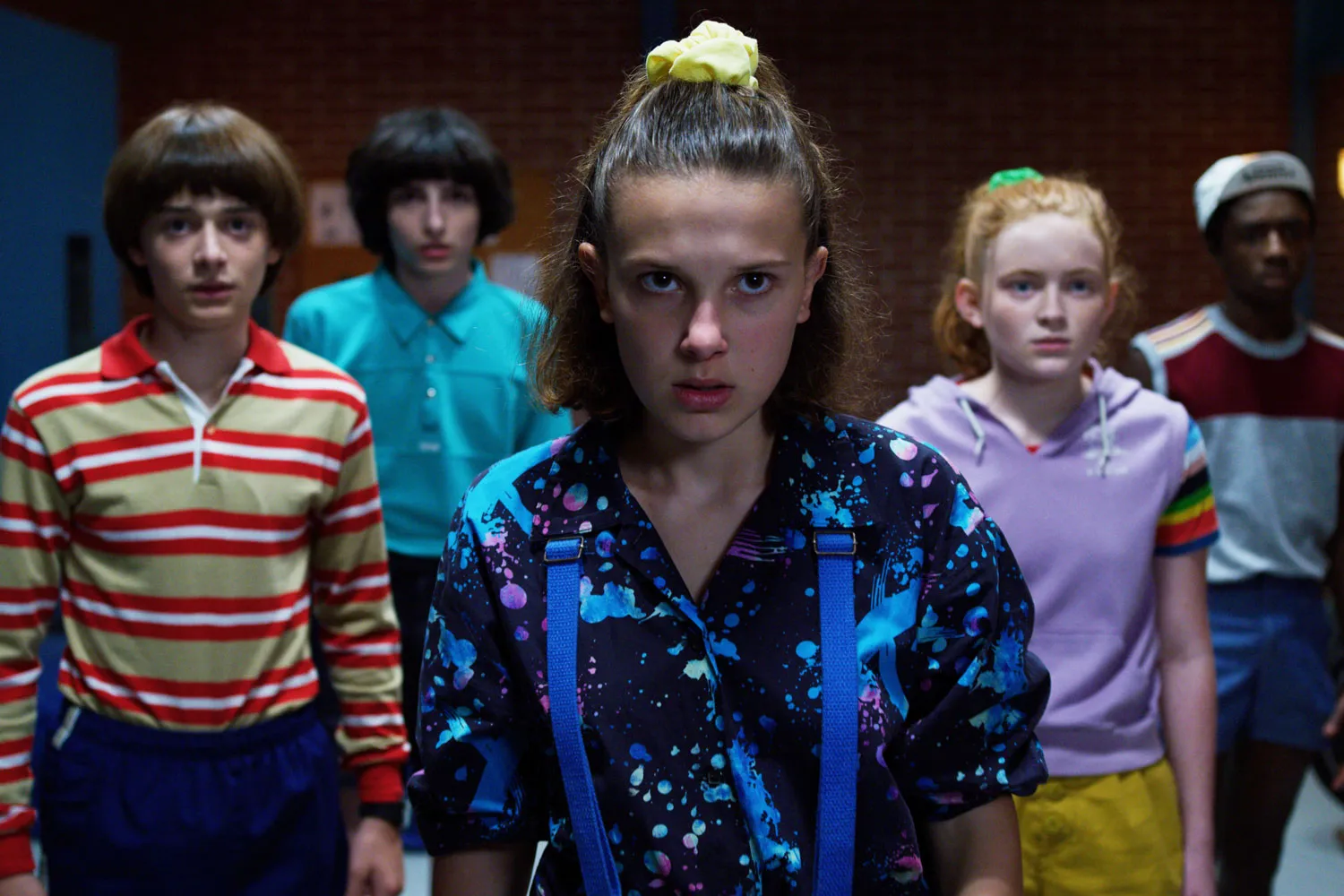 Millie Bobby Brown, center, leads the 'Stranger Things' cast