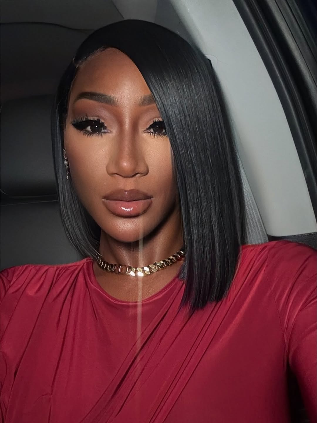 woman in long bob, lob, hairstyle