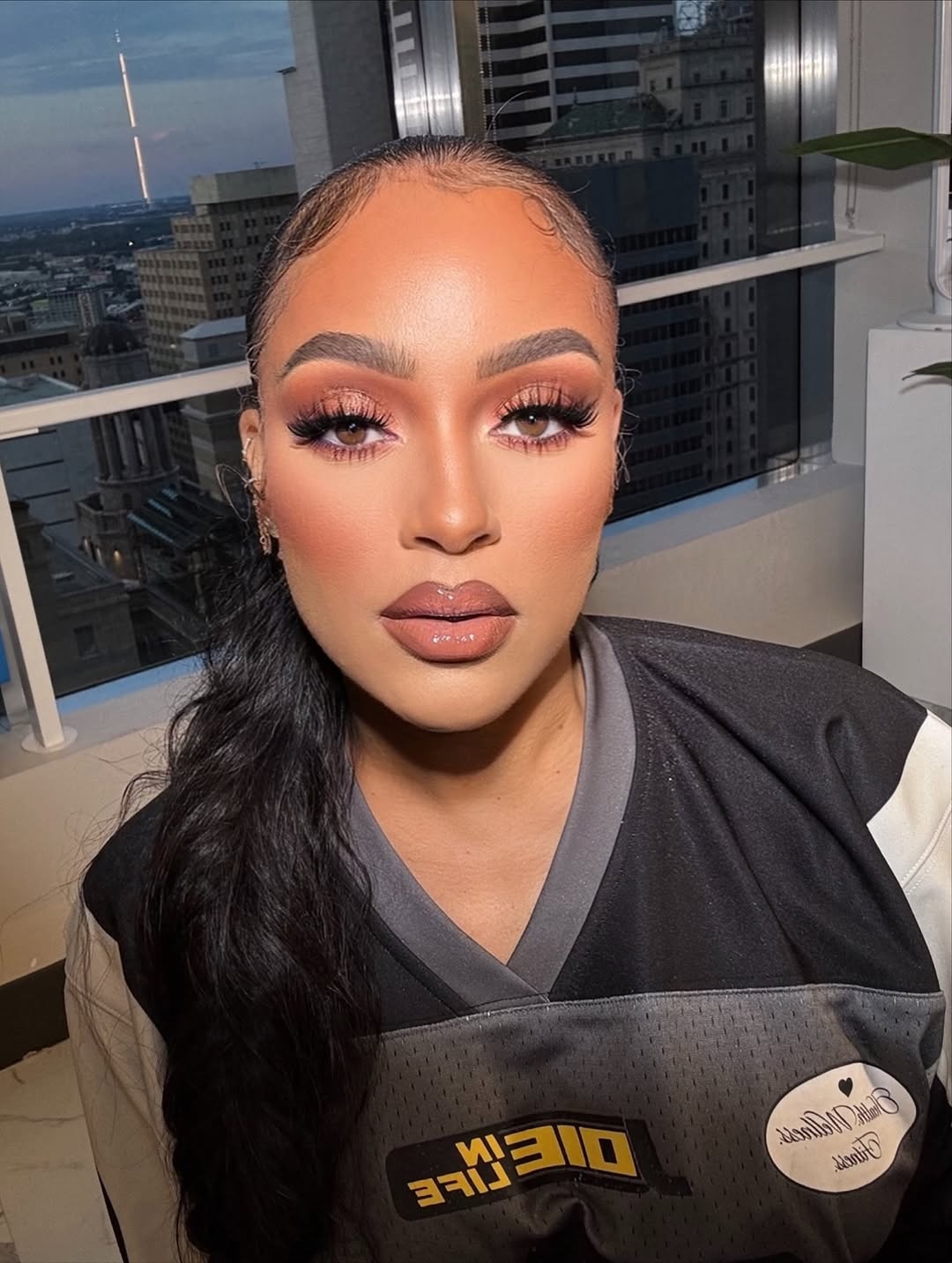 woman wearing simple makeup