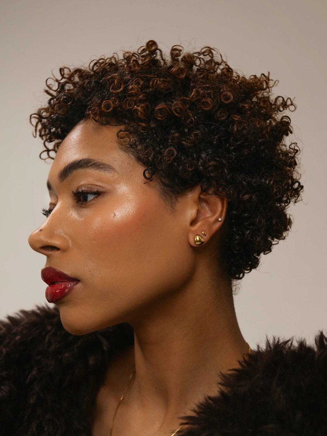 Finger coils perfect for short natural hairstyles for Christmas celebrations