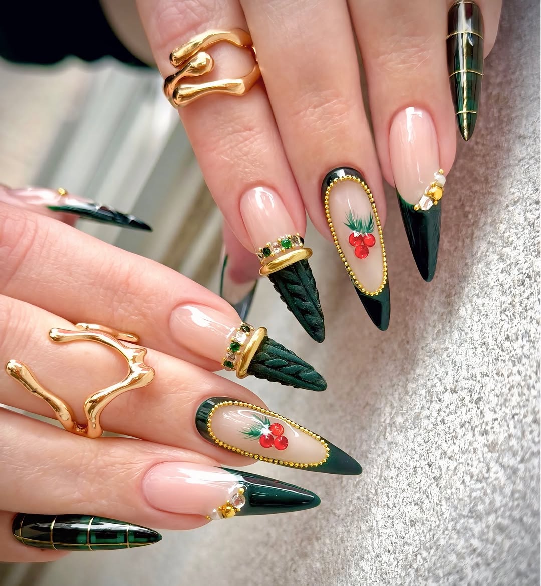 Рождественский дизайн ногтей