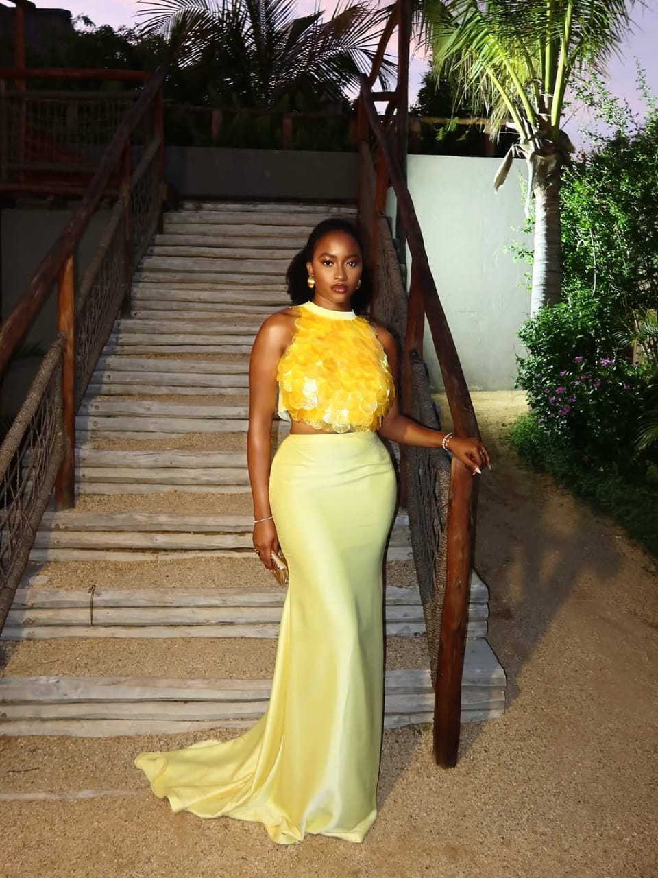 kim opara yellow outfit for a very dirty christmas 