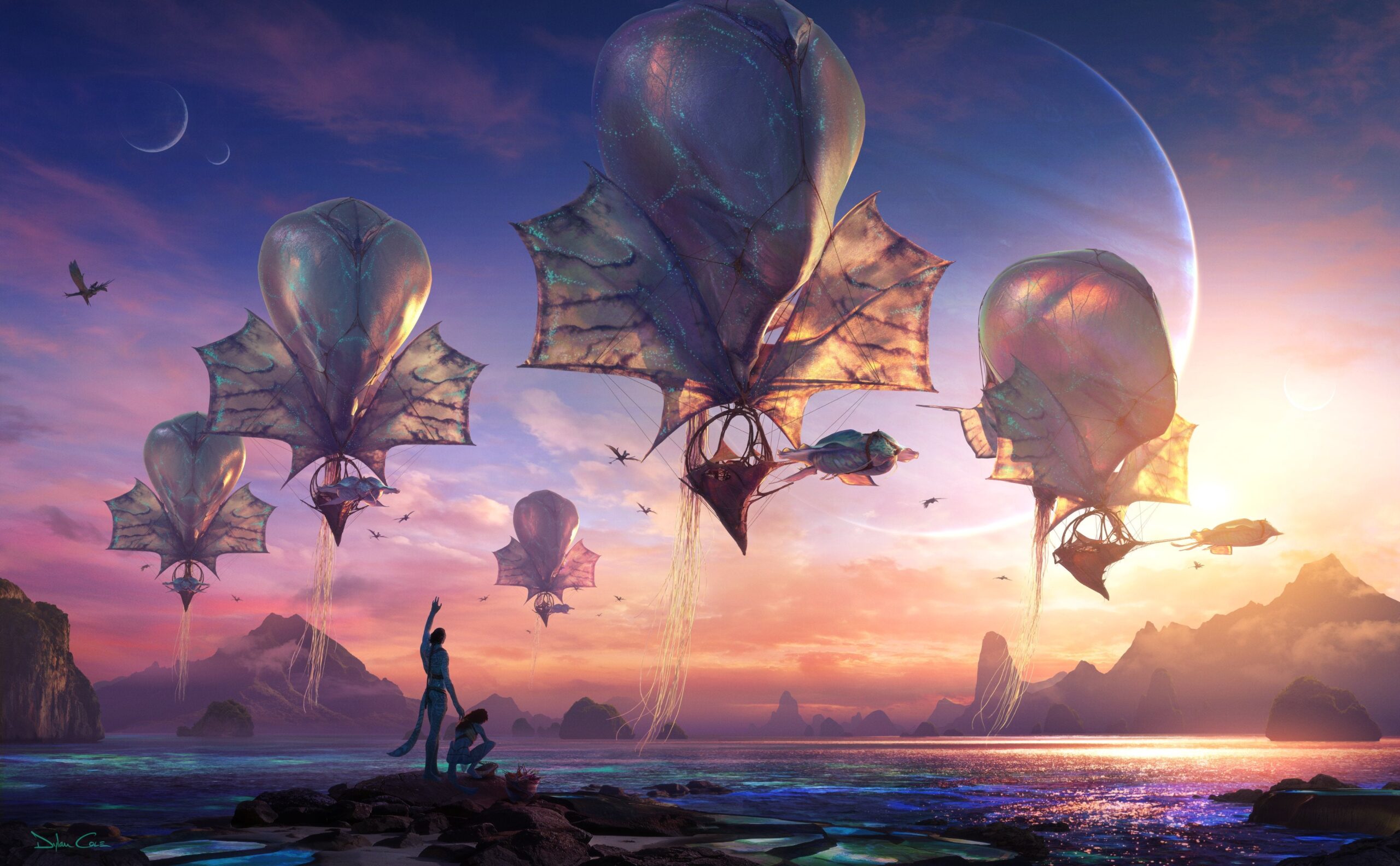 Широкий кадр Пандоры в фильме «Аватар: Огонь и пепел», подчеркивающий масштабное построение мира и визуальные эффекты фильма.