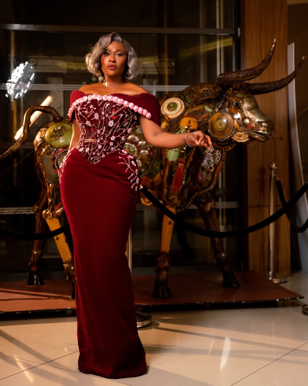 woman wearing red color fashion trend for christmas