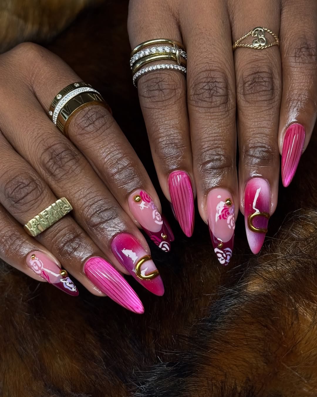 colorful valentine's day nails