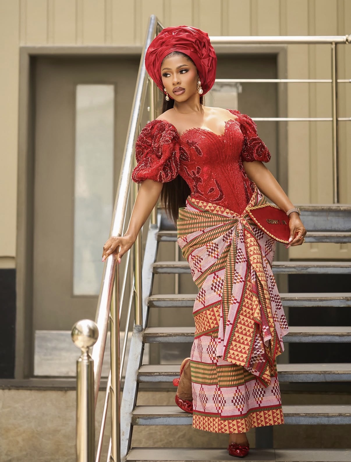 Sharon Ooja in silver sequined fringe dress at Love and New Notes film premiere