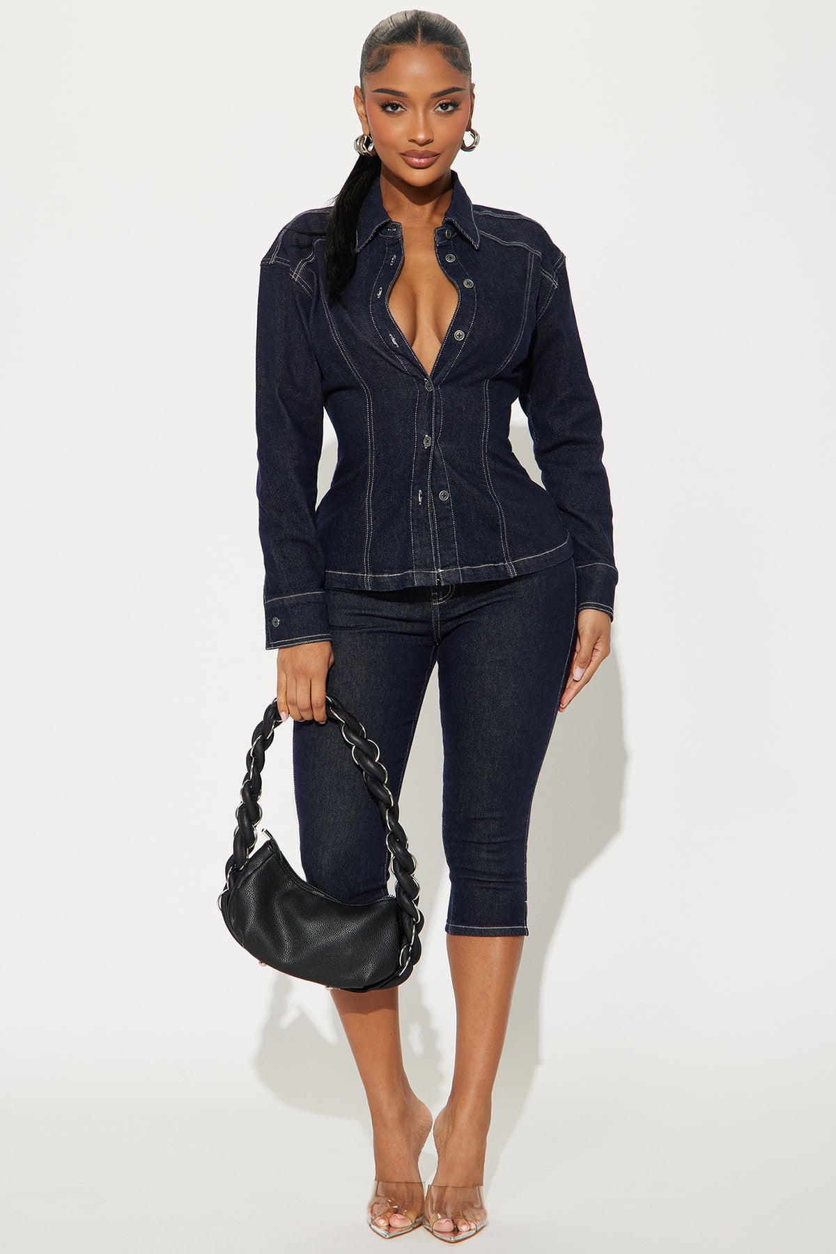 Yara denim capri pant set— Stylish Fashion Nova denim sets