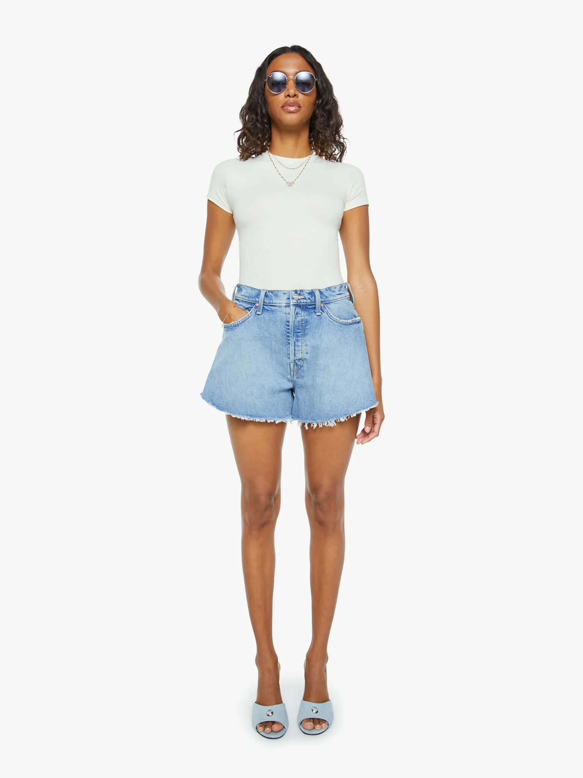 Mother, the Tomcat Cutoff high-rise distressed denim shorts — Mother Denim shorts to try