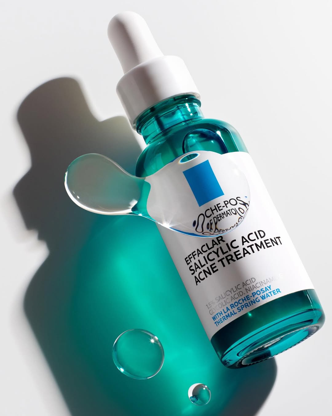 Close-up of salicylic acid acne treatment product used to unclog pores.