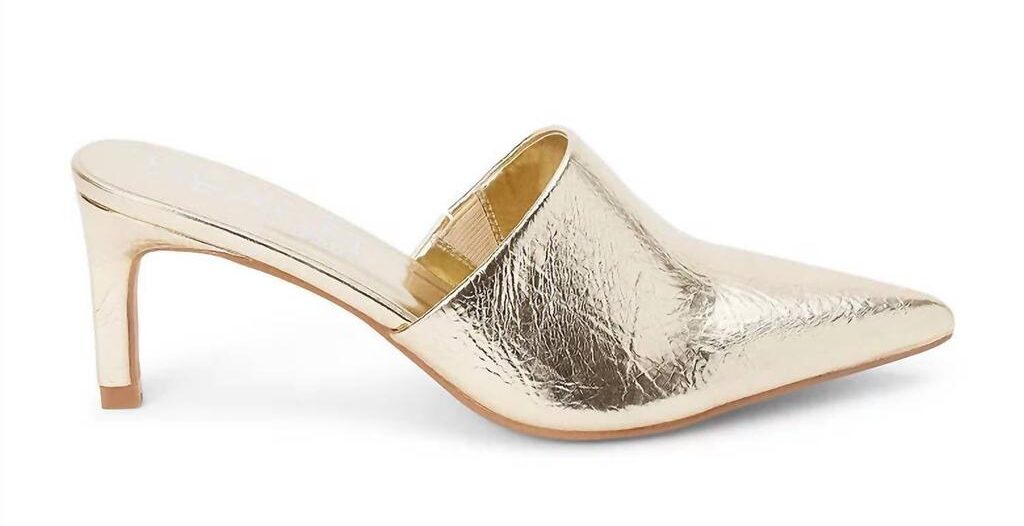 gold slip-on dress shoes for women