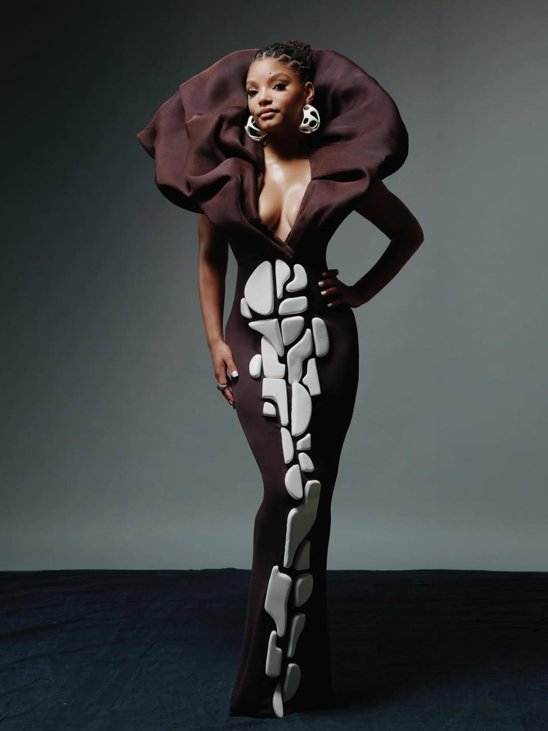 Halle Bailey at the NAACP Image Awards in a sculptural Stéphane Rolland couture gown