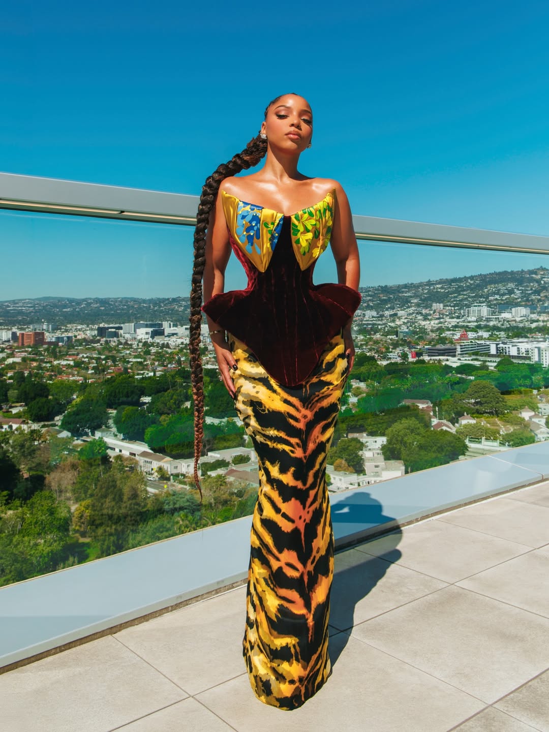 Chloe Bailey glowing in a sunshine-colored look at the Essence Black Women in Hollywood celebration.