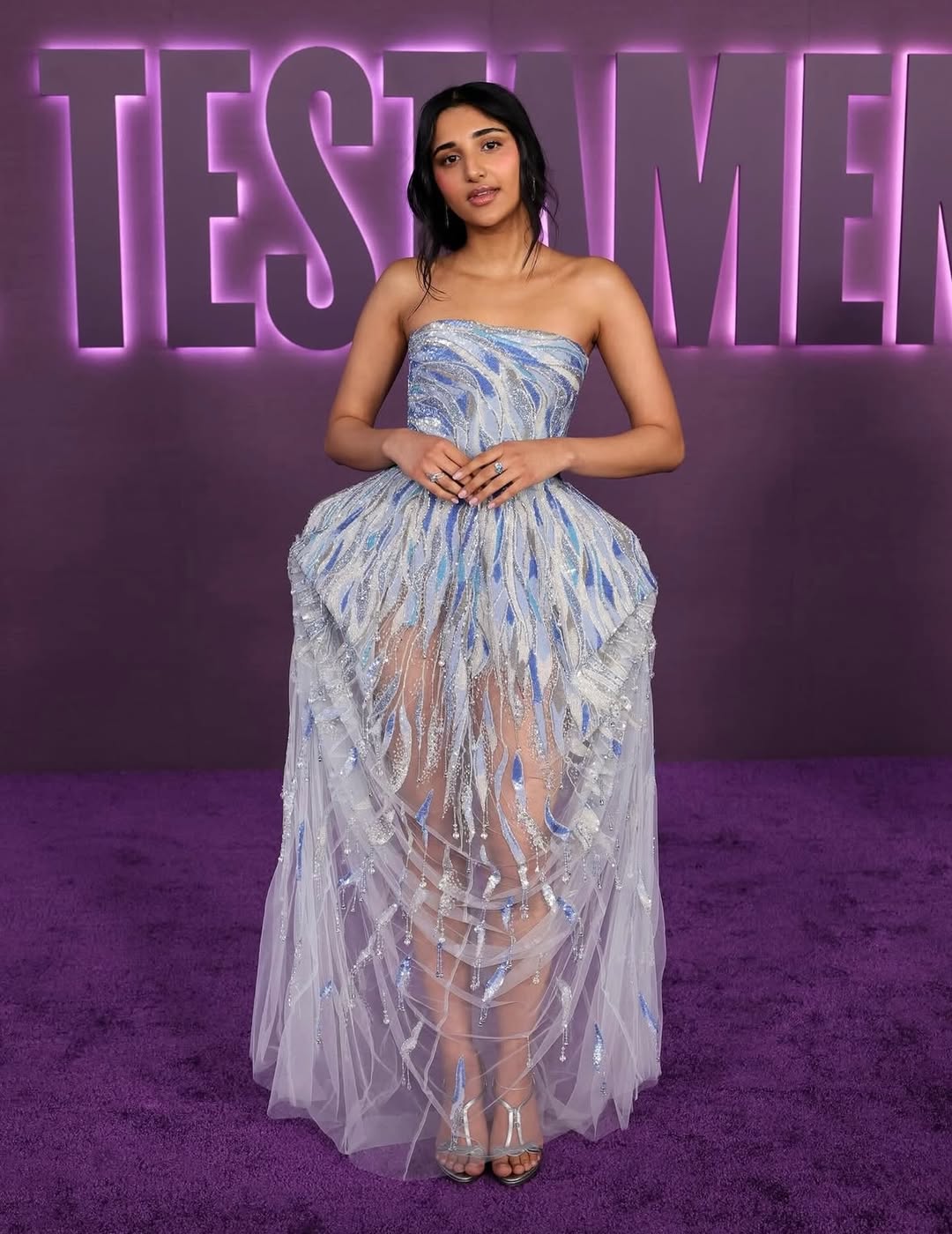 Birva Pandya Rahul Mishra couture look at The Testaments premiere.