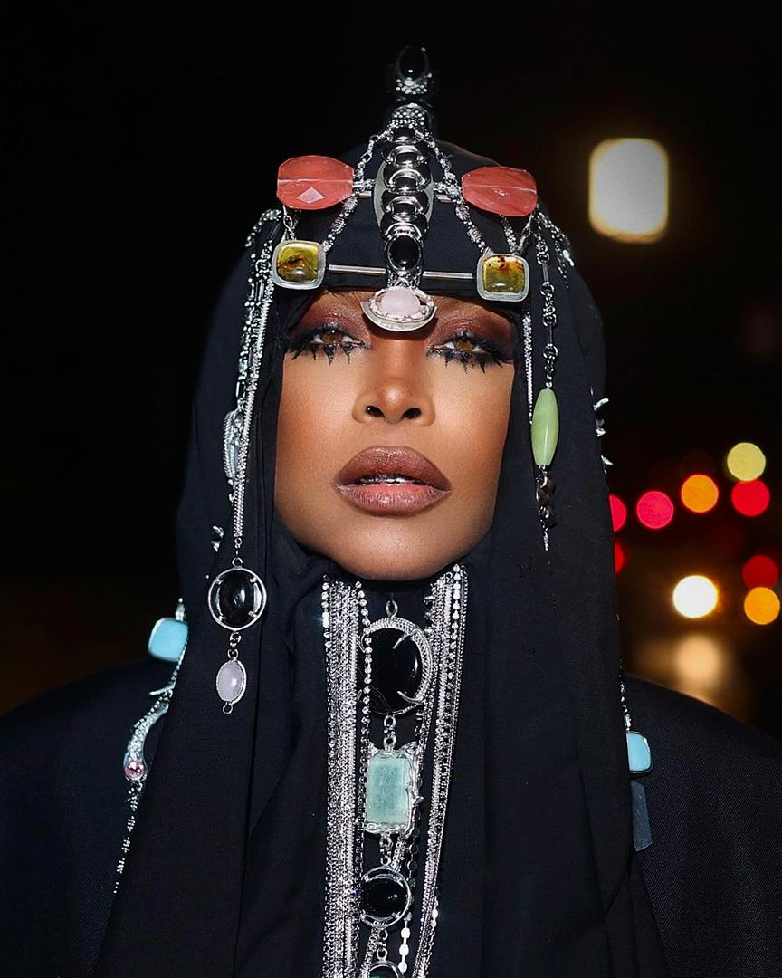 portrait of erykah badu in gothic style