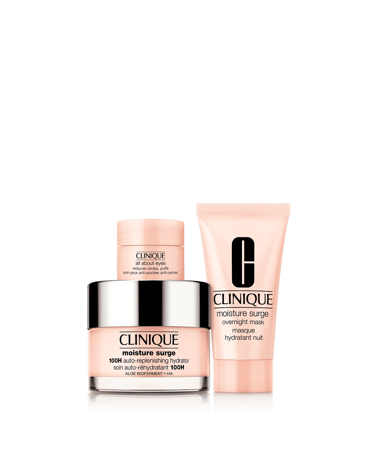 Clinique Moisture Surge products for nighttime hydration — Clinique bedtime skincare sets