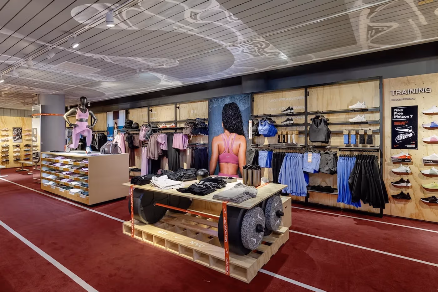 NikeSKIMS dedicated retail area inside Nike temporary SoHo store