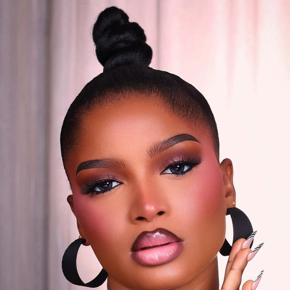 woman with watercolor blush