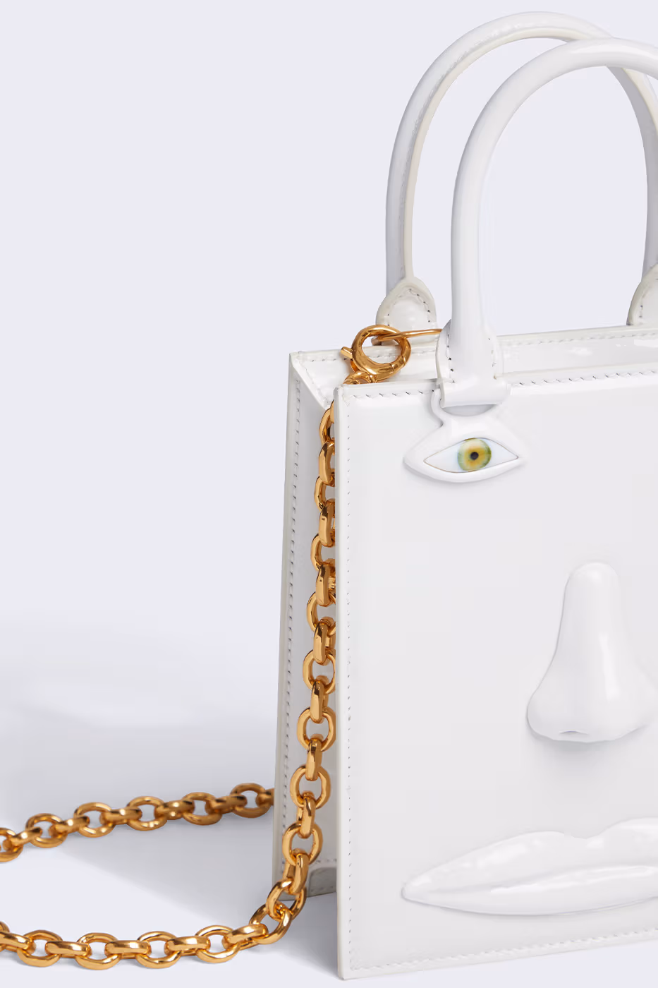 Schiaparelli Mini Face bag and Soufflé Baguette with anatomical enameled bijoux handles