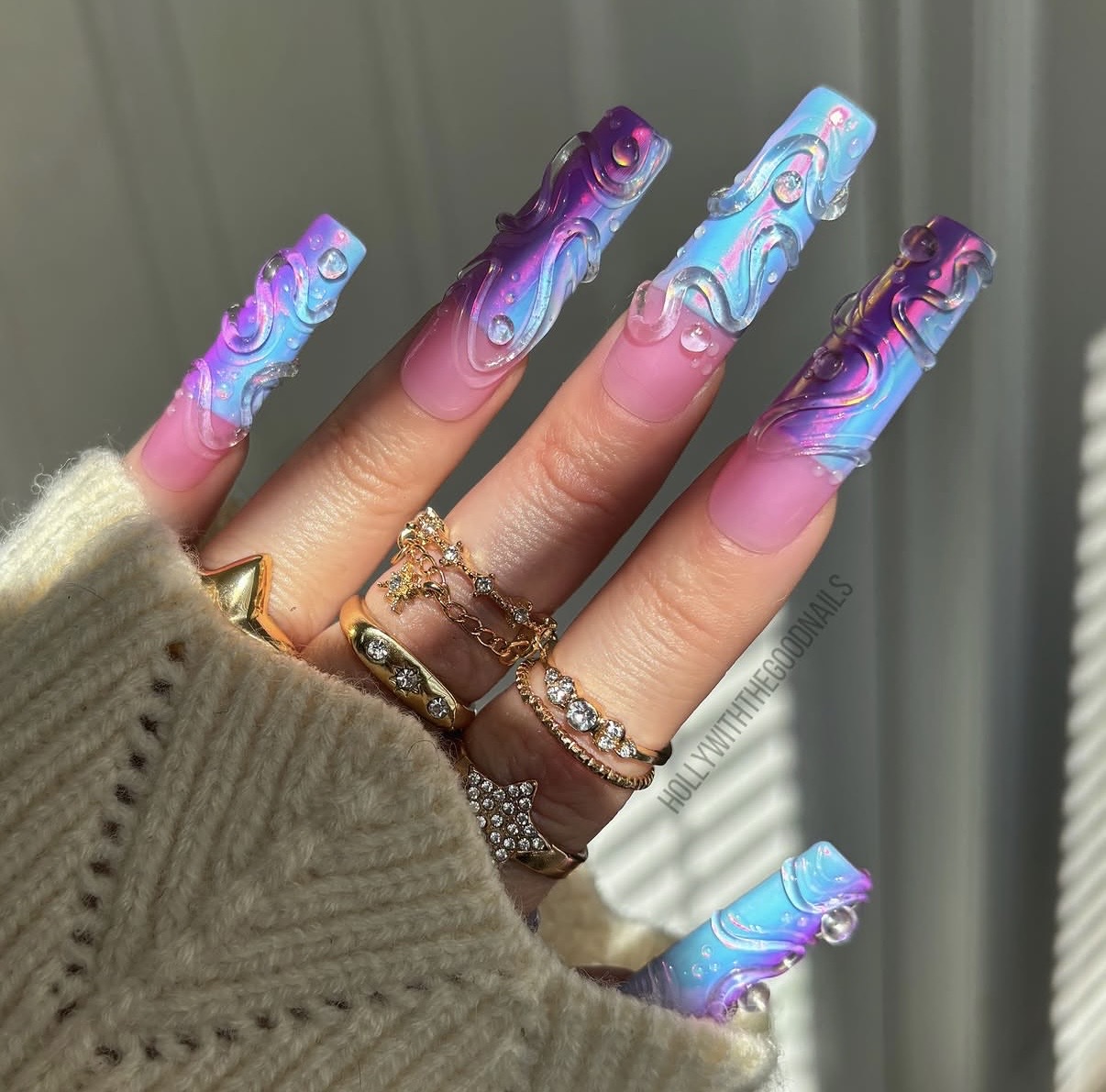 modern chrome nails design
