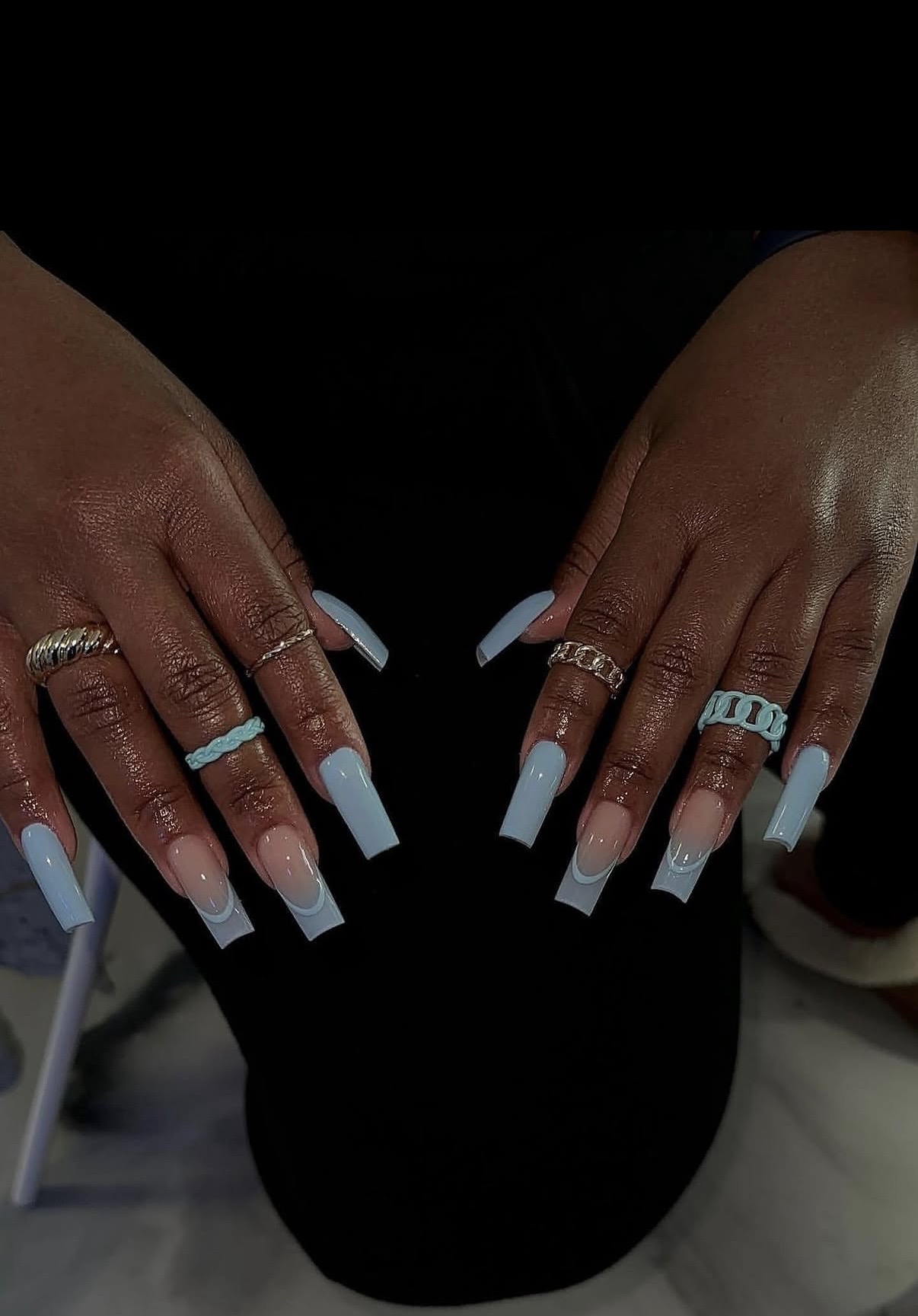 baby blue nails designs