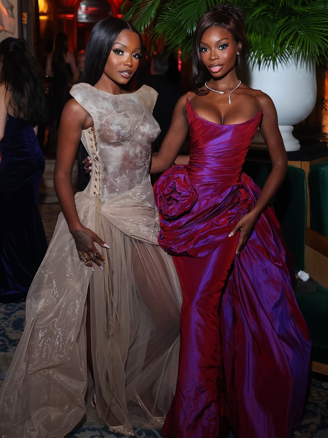 black women wearing glamourous dresses