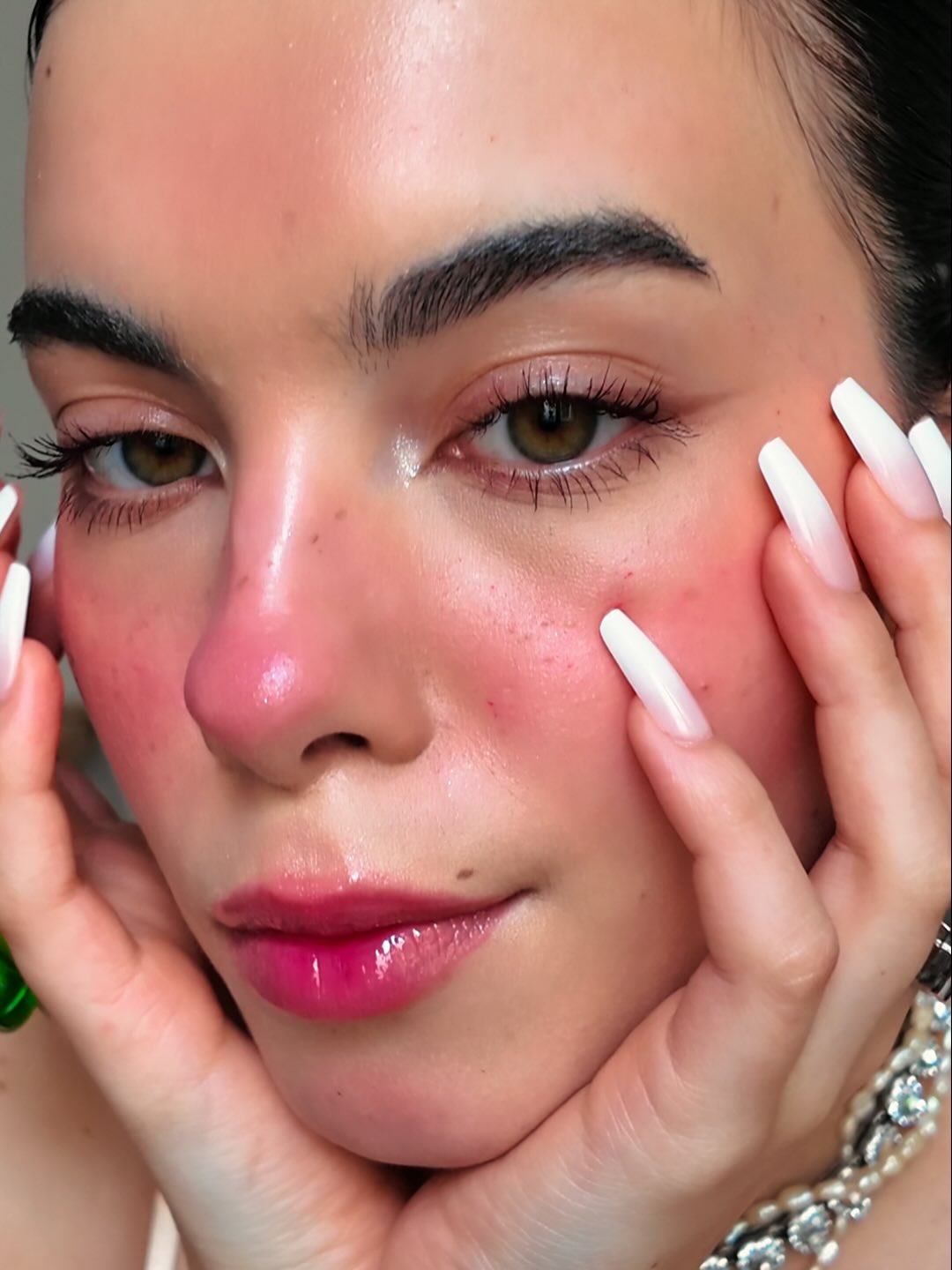 woman with watercolor blush