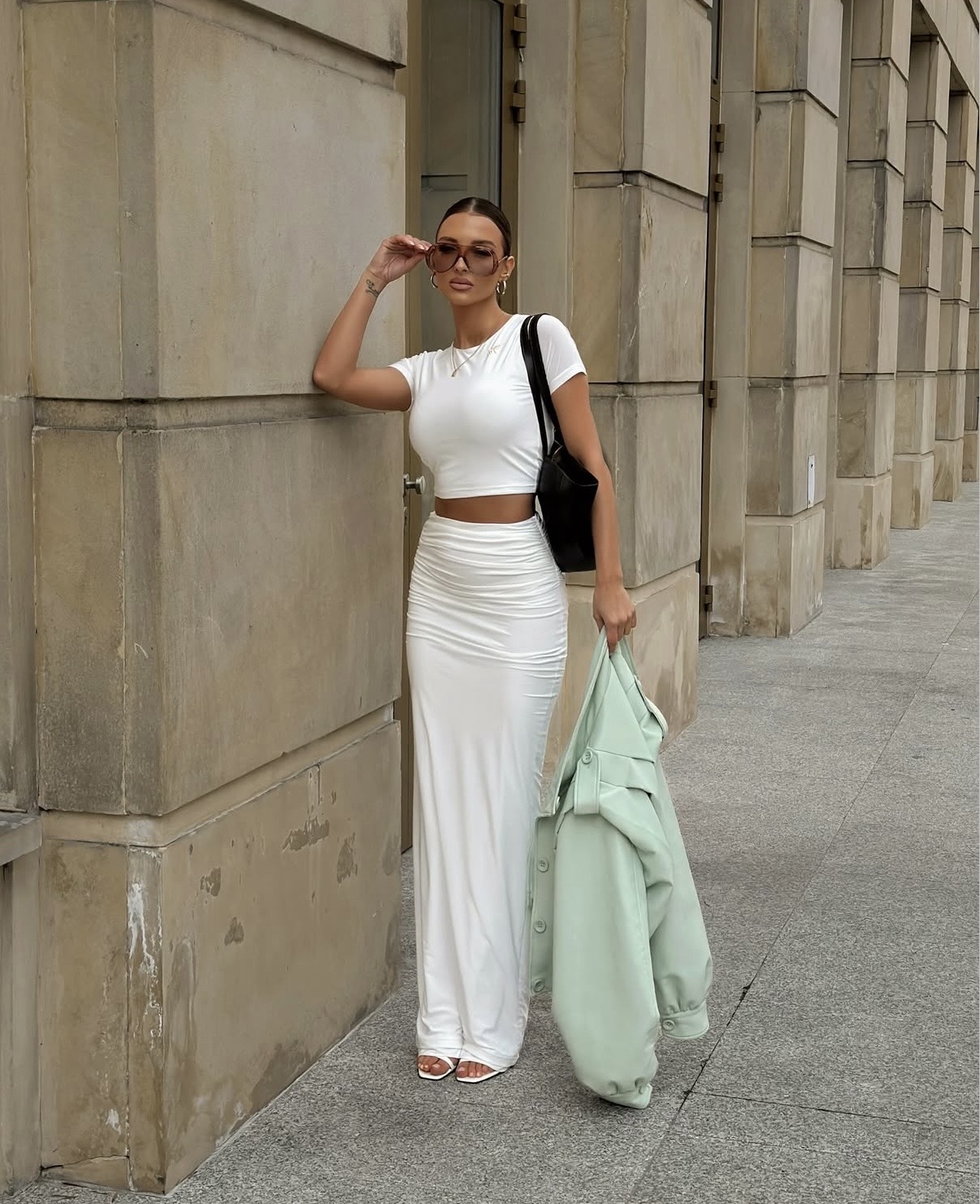 White skirt outfit styling