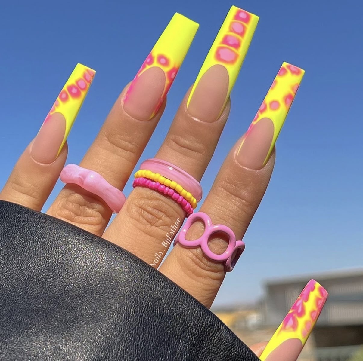 Summer neon nails design