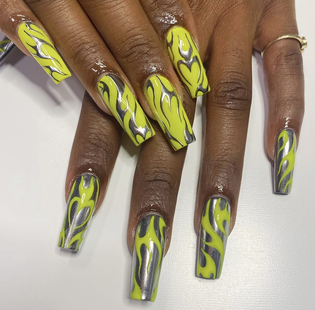 Summer neon nails design