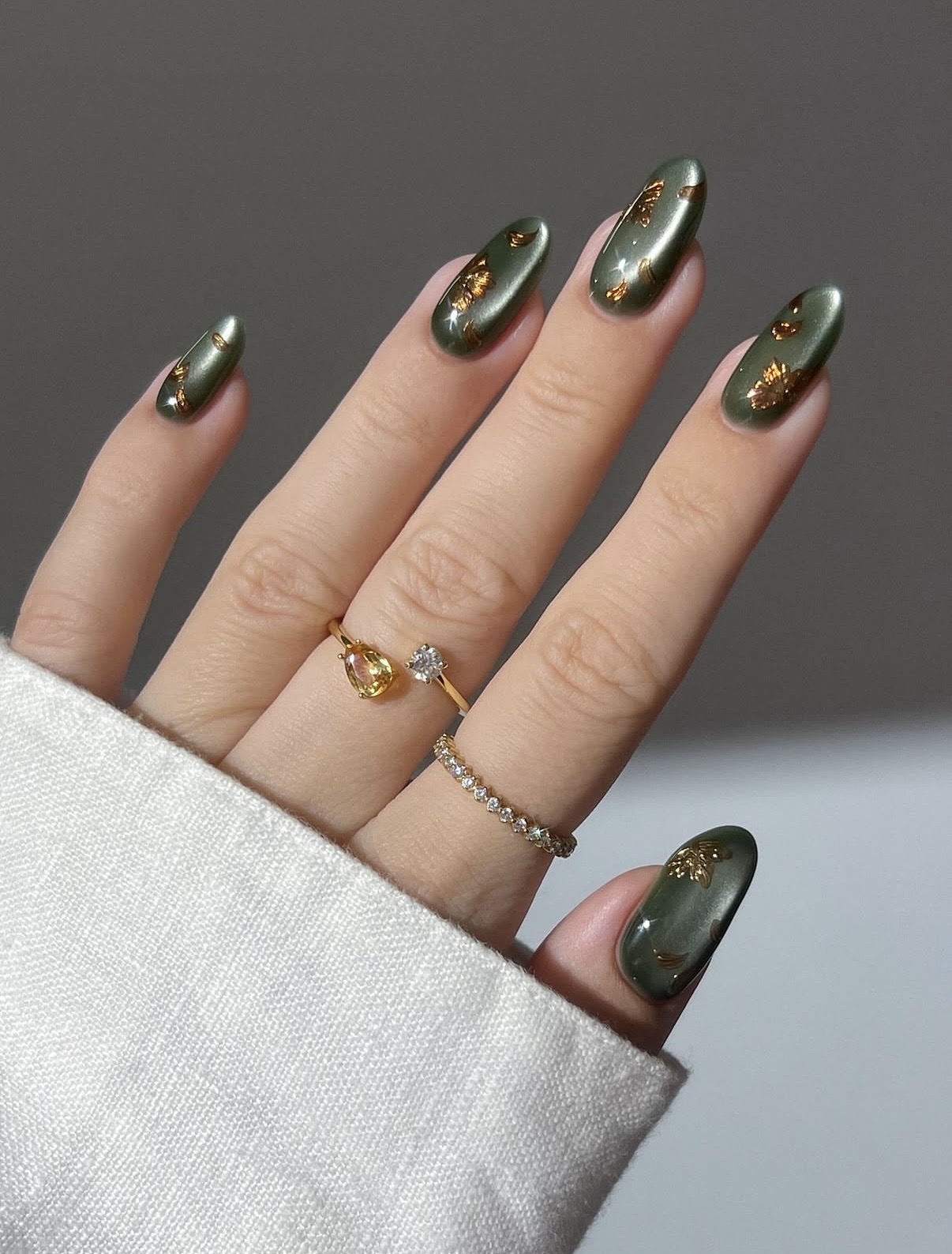Fall green nail designs