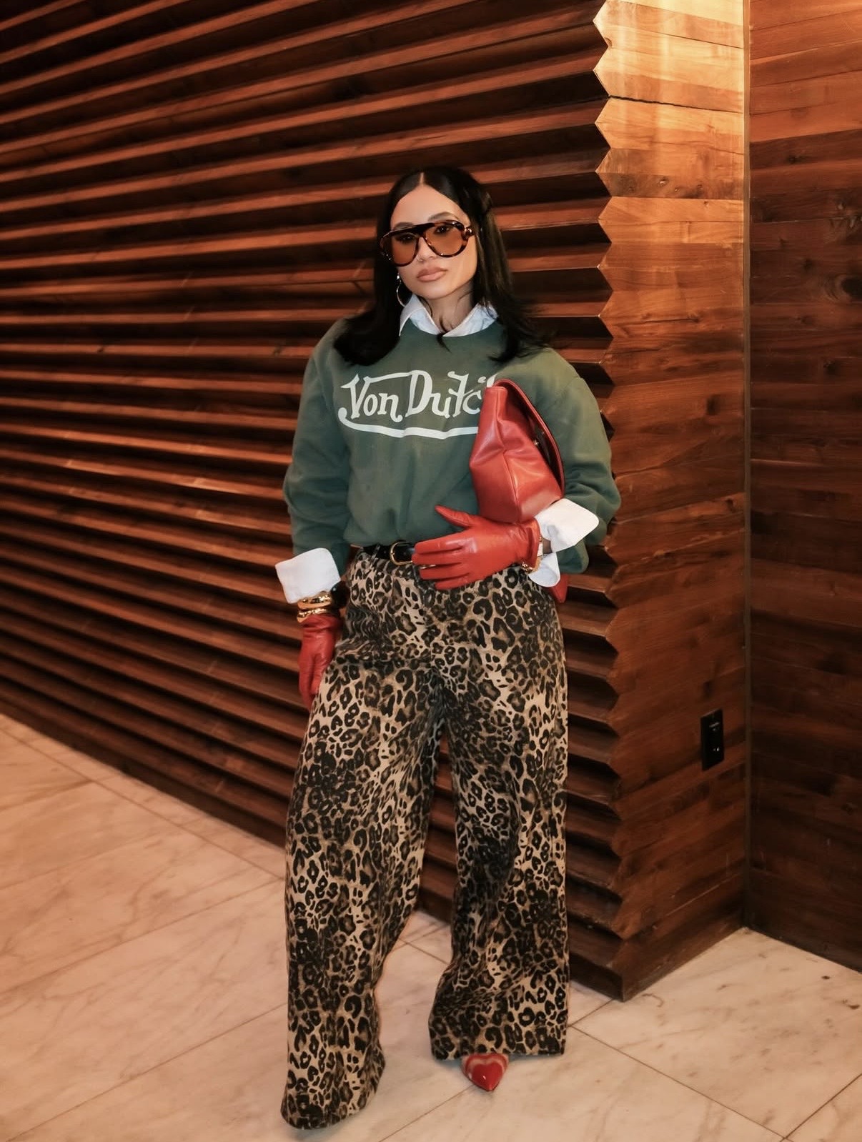 Animal print outfit styling