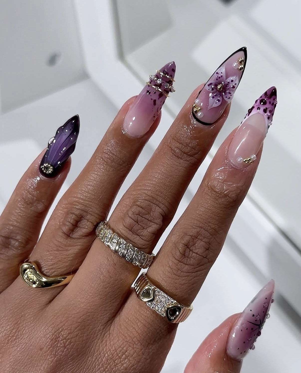 fall purple nail designs