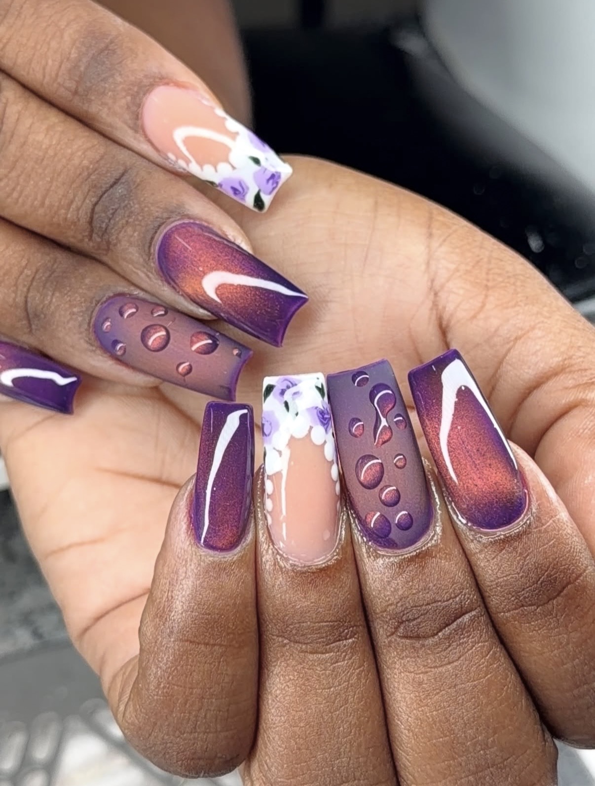 fall purple nail designs