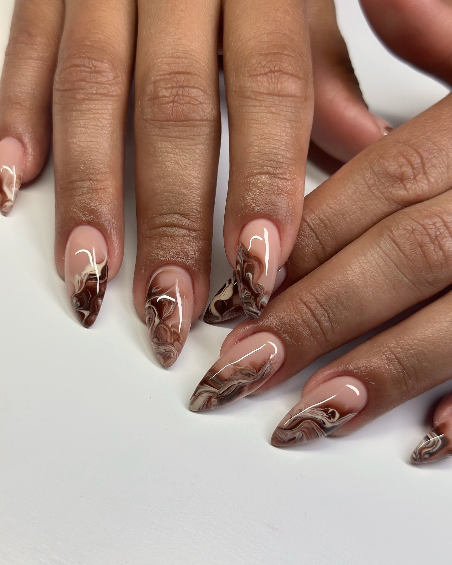 chocolate brown nail designs