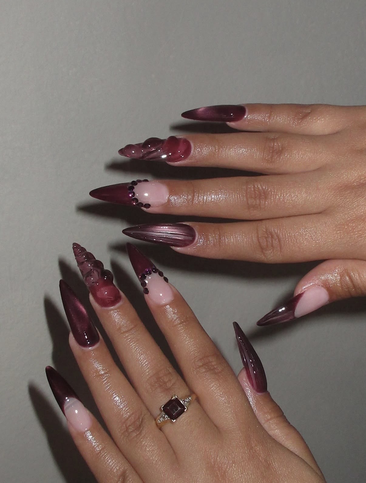 burgundy fall nails