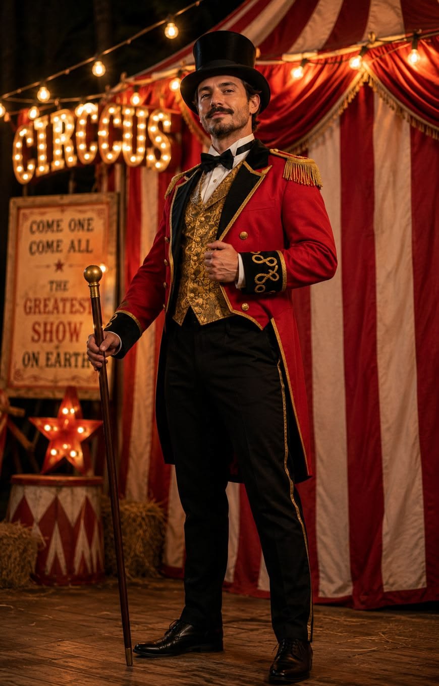 Man in black tailcoat and top hat holding a cane, one of the darker Halloween costumes for men